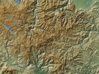 Smolyan, Bulgaria. Physical. No legend