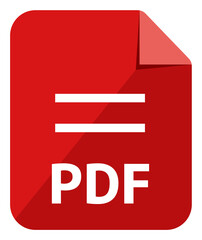Obraz premium PDF icon | Major file format icon illustration ( color version ) / png 