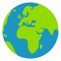 Simplified earth globe  illustration / png
