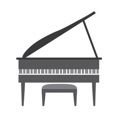 grand piano isolated on white background