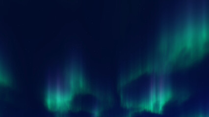 A beautiful green and red aurora dancing over the hills