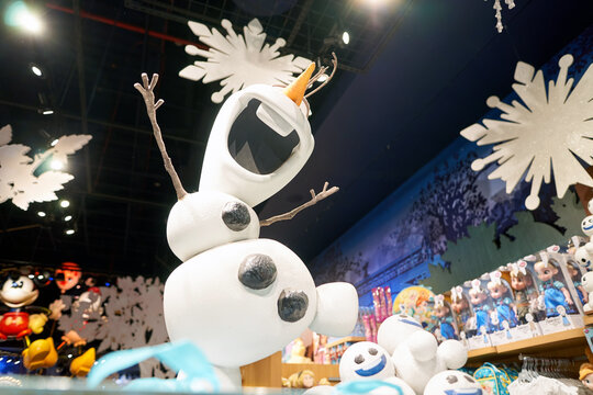 NEW YORK - CIRCA MARCH, 2016: inside of Times Square Disney Store. Disney Store is an international chain of specialty stores selling only Disney related items, many of them exclusive.