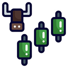 bullish filled line style icon. illustration for graphic design, website, app