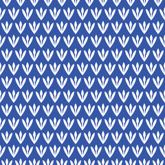 Fleur de lis seamless pattern. White on blue background.