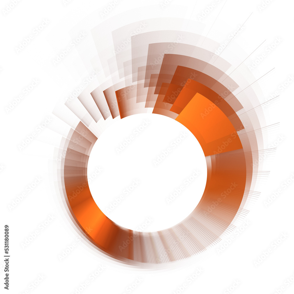 Wall mural Orange abstract geometric circle ring technology element