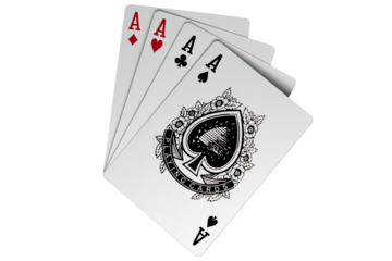 aces from a deck of poker cards