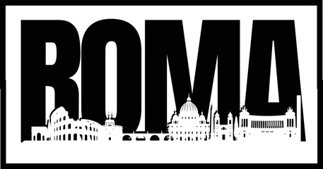 Roma silhouette vector design - obrazy, fototapety, plakaty