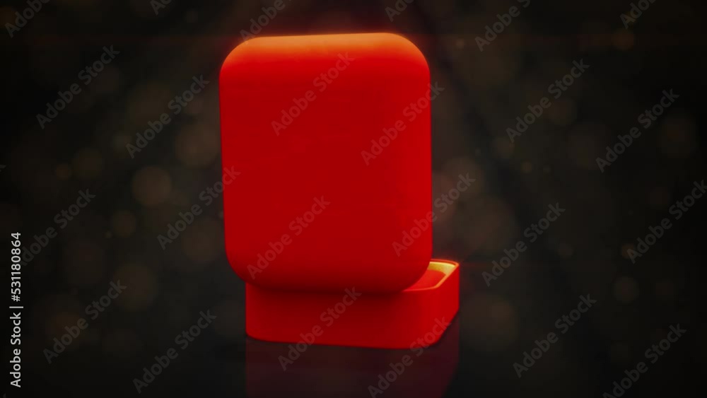 Poster red and gold opened bijouterie present rotate - loop video