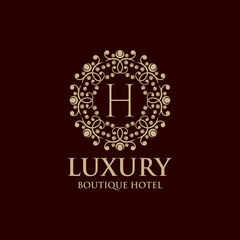 Luxury logo design letter h