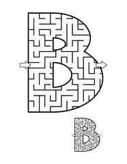 Letter B maze game. Answer included.
