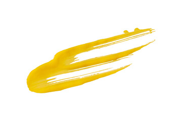 yellow brush isolated on transparent background yellow watercolor,png.