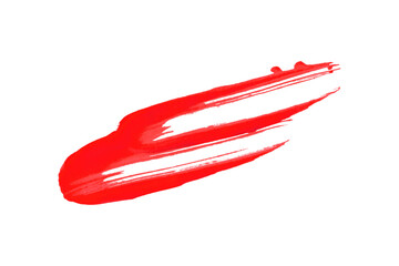 red brush isolated on transparent background red watercolor,png.