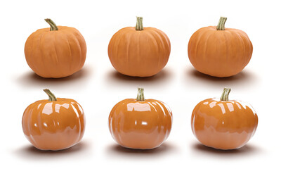 Pumpkin halloween 3d celebration on transparent background