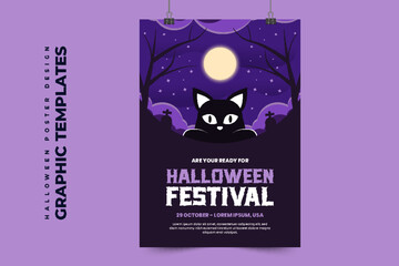 Halloween themed graphic design template easy to customize simple and elegant design