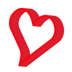 graphic design of red 3D heart symbol. may be used for other content or products.
