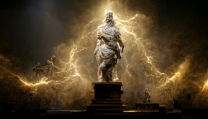  Statue of Zeus at Olympia artistic rendition - obrazy, fototapety, plakaty
