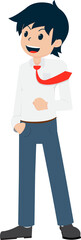 Salary Man Business Isolated Person People Cartoon Character Flat illustration Png #21