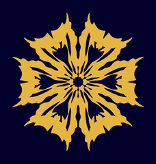 Bronze mandala for laser cutting. Flower core of the picture. Woodcarving, metal carving. Vinyl cutout. Vector coaster design. 