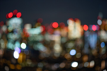 東京の夜景（アウトフォーカス） - obrazy, fototapety, plakaty