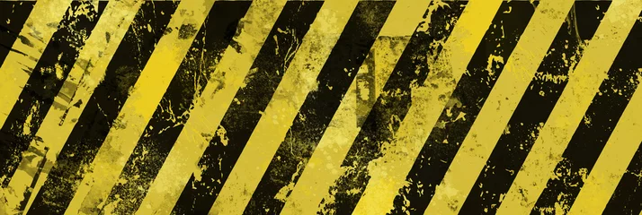 Tuinposter yellow hazard stripes © selim