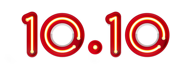 1010 shopping day october 10 neon light