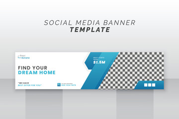Real estate dream house social media linkedin web banner design
