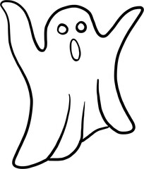 simplicity halloween ghost freehand drawing flat design.