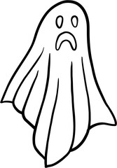 simplicity halloween ghost freehand drawing flat design.