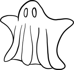 simplicity halloween ghost freehand drawing flat design.