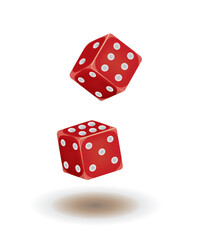 Red gamble dices. vector illustration