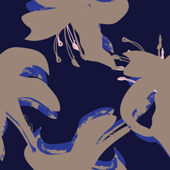 Floral Brush strokes Seamless Pattern Design