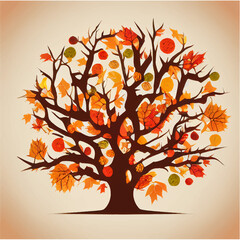 Hand Drawn Autumn Fall Tree