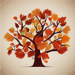 Hand Drawn Autumn Fall Tree