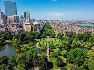 Aerial of Boston Public Garden