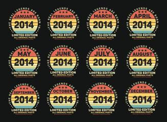 The Real Legends Are Born In 2014 Birthday Quotes Bundle, Birthday gifts for women or men, Vintage birthday shirts for wives or husbands, anniversary T-shirts for sisters or brother