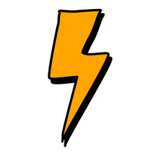 Doodle lightning flash icon