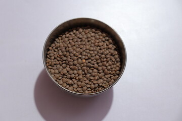 Horse gram or Macrotyloma uniflorum isolated on white background