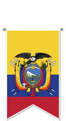 Ecuador flag in soccer pennant.