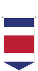 Costa rica flag in soccer pennant, various shape.