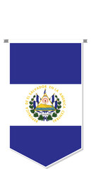 El Salvador flag in soccer pennant, various shape.