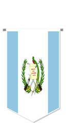 Guatemala flag in soccer pennant, various shape.