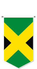 Jamaica flag in soccer pennant, various shape.
