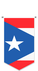 Puerto Rico flag in soccer pennant, various shape.