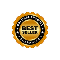 Best seller gold label on a png background design
