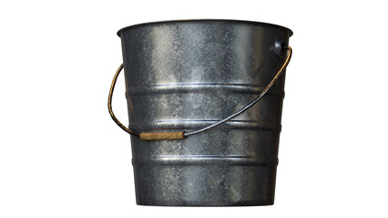 old rustic metal bucket with wood handle © VB Photo