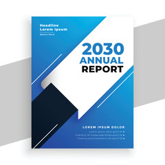 stylish blue annual report business brochure template design