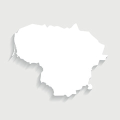 Simple white Lithuania map on gray background, vector