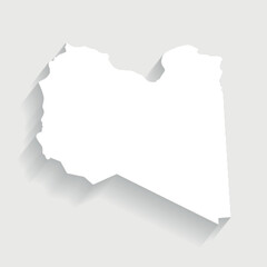 Simple white Libya map on gray background, vector, illustration, eps 10 file