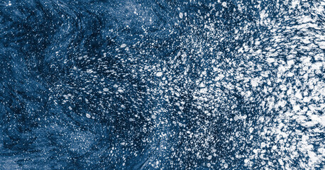 Abstract blue and white paint background with brush stroke and grunge texture vintage style in concept winter, ocean, sky.