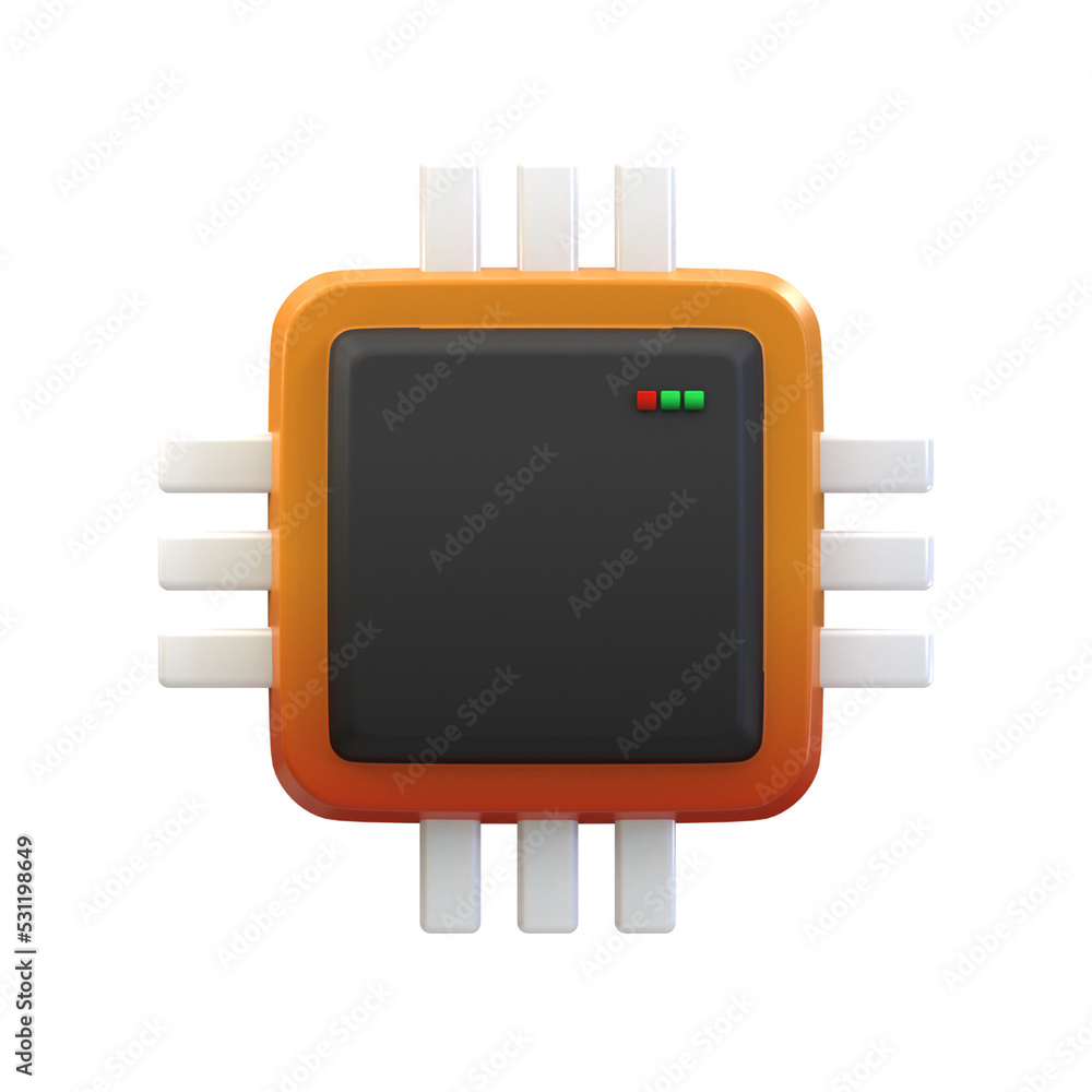 Poster 3d rendering seo icon - cpu procesor